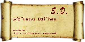 Sófalvi Dénes névjegykártya